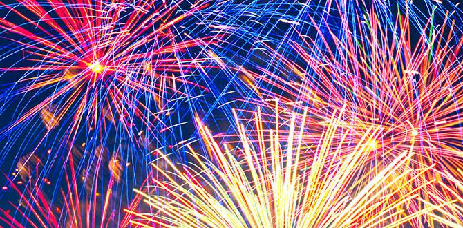 fireworks and huskies