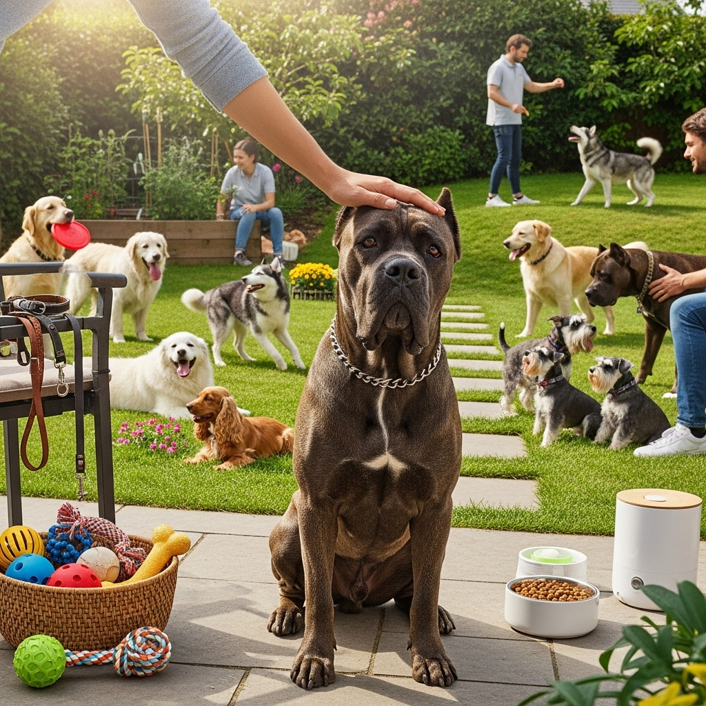 Generate an eye-catching, high-quality featured image prompt for a blog post about: Cane Corso Facts