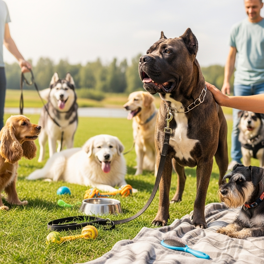 Generate an eye-catching, high-quality featured image prompt for a blog post about: Cane Corso Facts