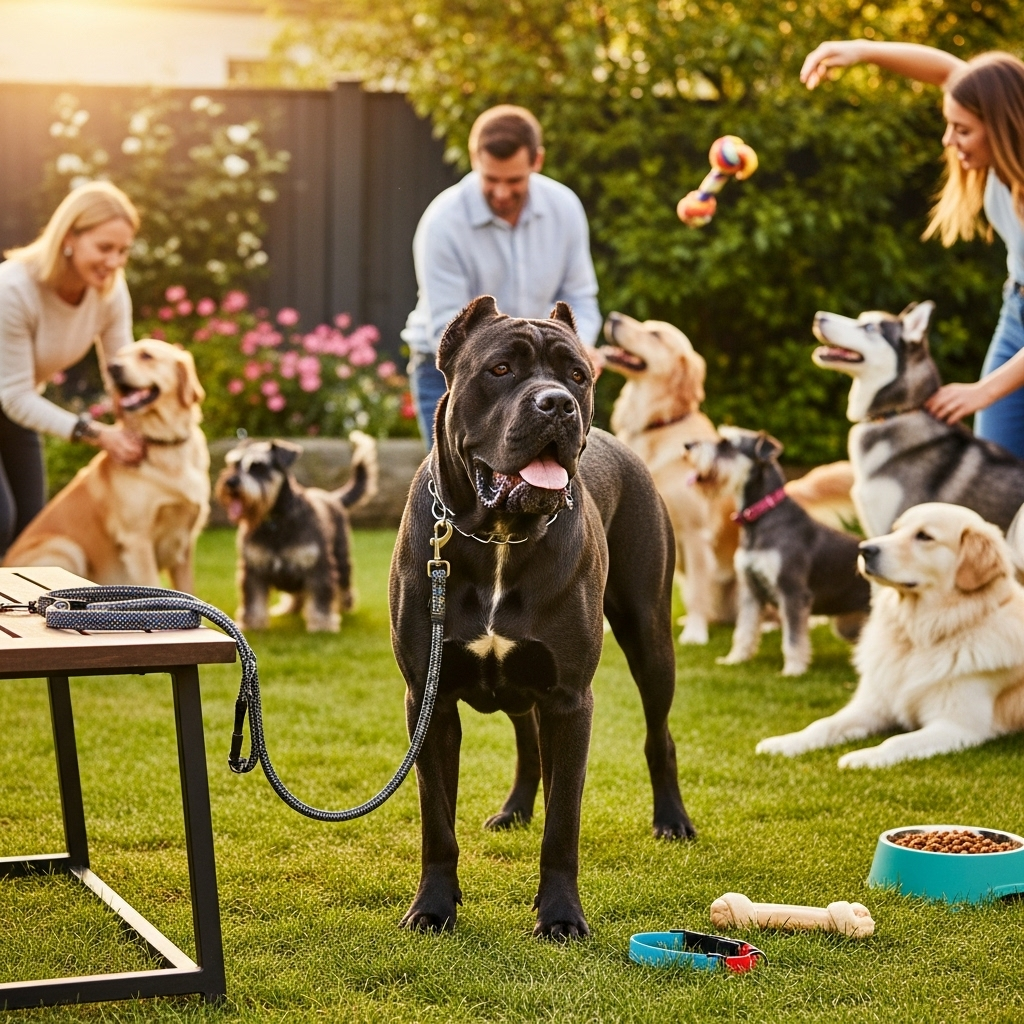 Generate an eye-catching, high-quality featured image prompt for a blog post about: Cane Corso Facts