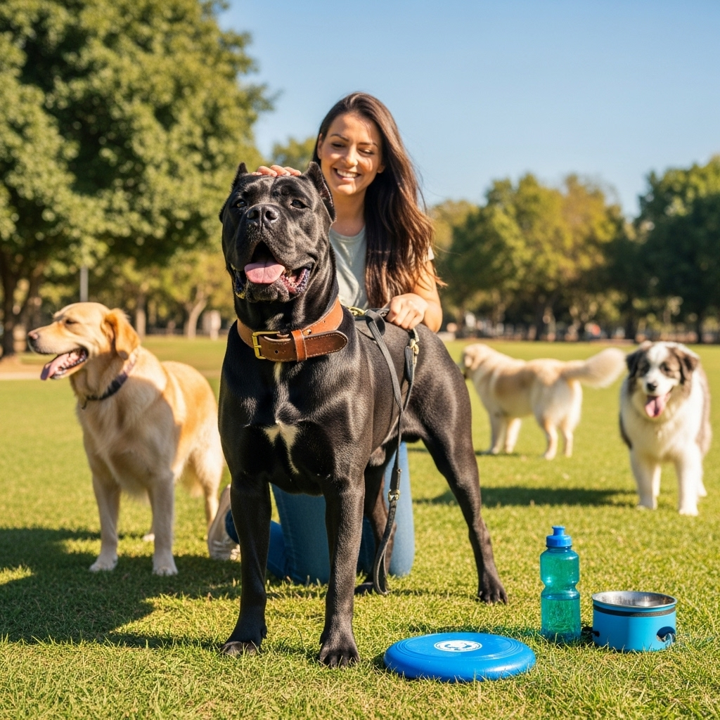 Generate an eye-catching, high-quality featured image prompt for a blog post about: Cane Corso Facts