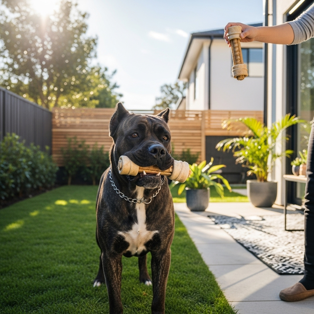 Generate an eye-catching, high-quality featured image prompt for a blog post about: Cane Corso Facts