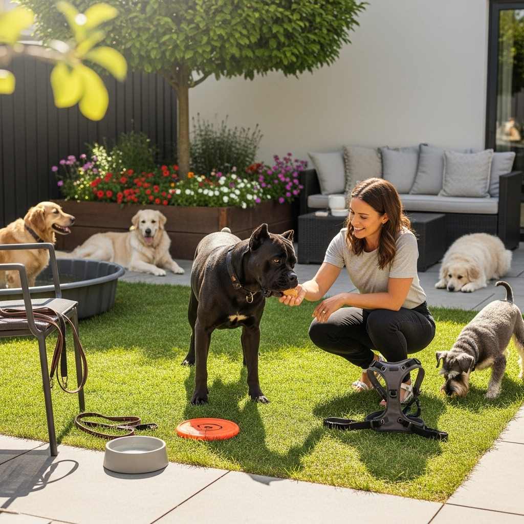 Generate an eye-catching, high-quality featured image prompt for a blog post about: Cane Corso Facts