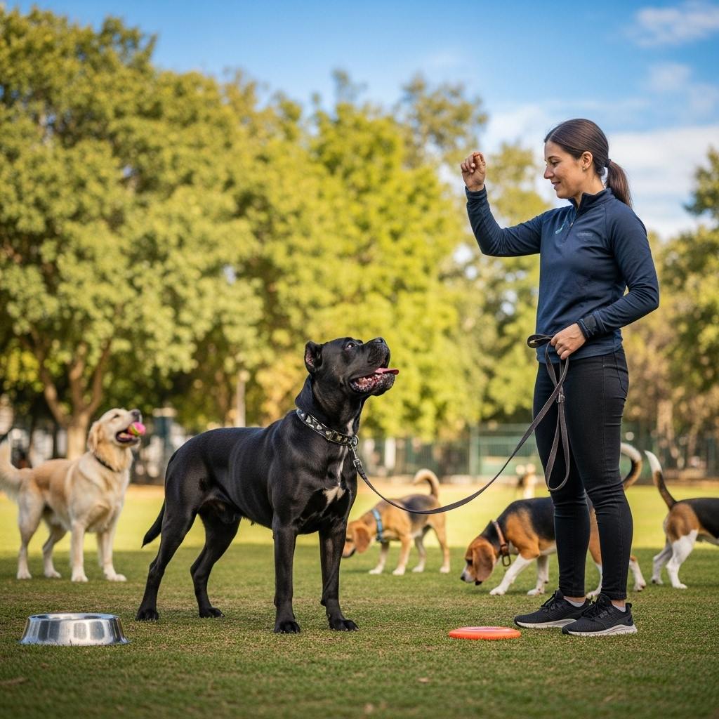 Generate an eye-catching, high-quality featured image prompt for a blog post about: Cane Corso Facts