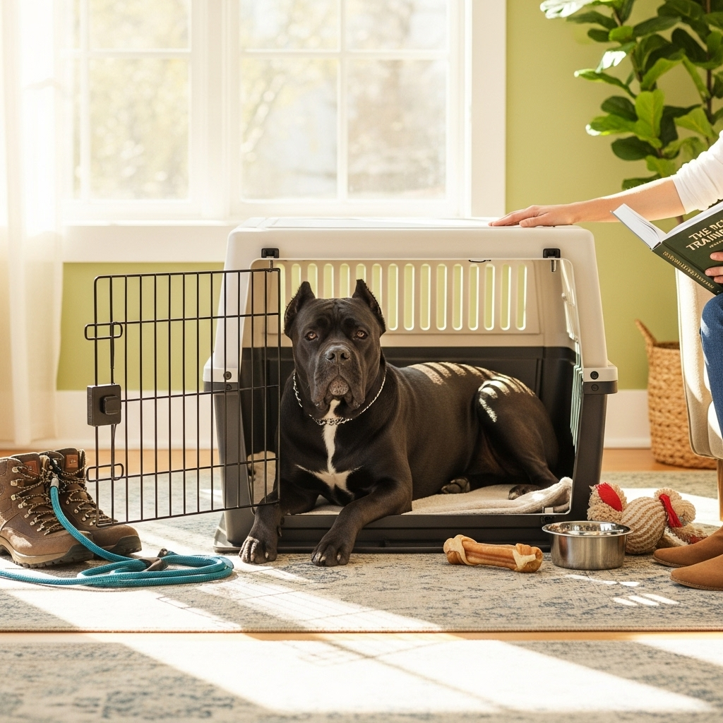 Generate an eye-catching, high-quality featured image prompt for a blog post about: Cane Corso Facts