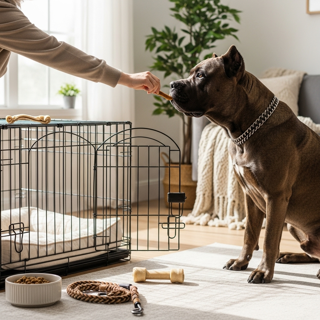 Generate an eye-catching, high-quality featured image prompt for a blog post about: Cane Corso Facts